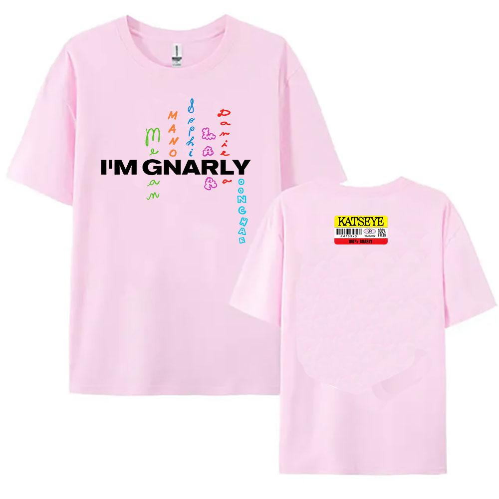 Katseye Im Gnarly Tshirt Korean Girls Band Printing Tshirt Camiseta Cotton Short Sleeve Female T Shirt Summer Casual Women Tee