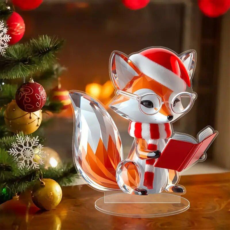 Exquisite Crystal Transparent Fox Acrylic Ornament, Office Desk Decoration, Home Decor