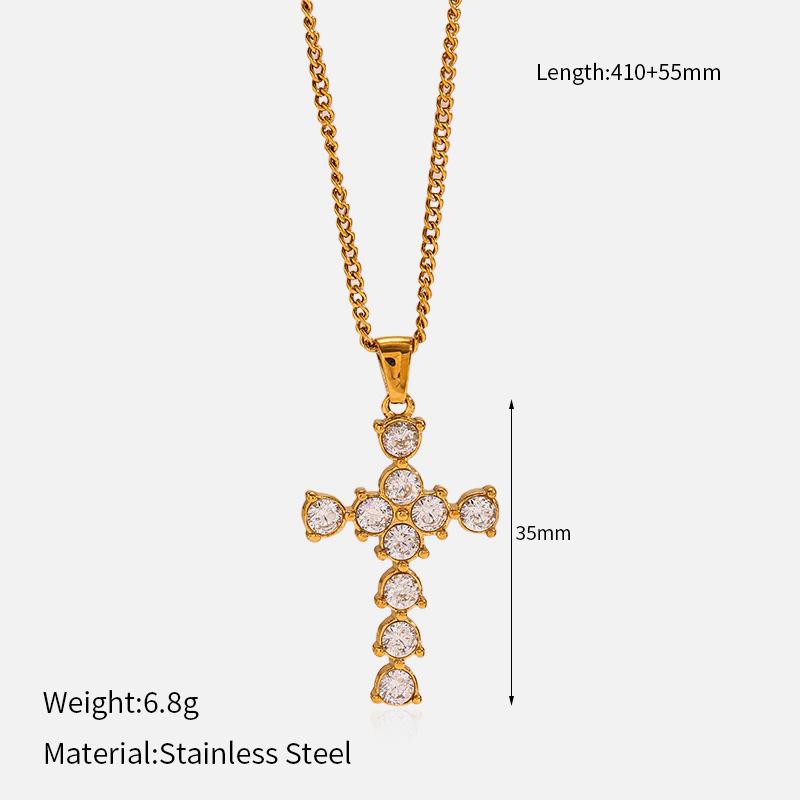 Vintage Minimalist Titanium Steel Cross Necklace Light Luxury Pendant Jewelry for Women Men