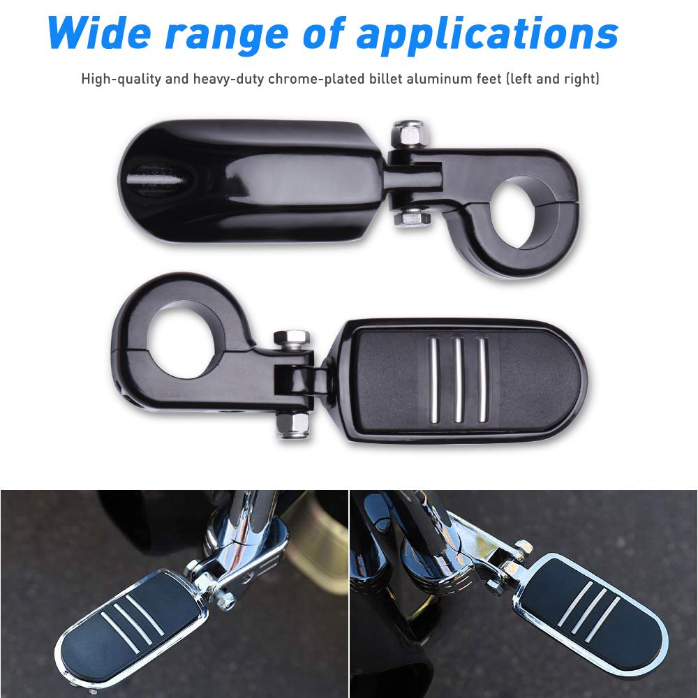 1 Pair 32MM 1-1/4" Motorcycle Engine Guard Highway Foot Pegs Footpeg Kit for Harley Davidson Streamliner Touring Road