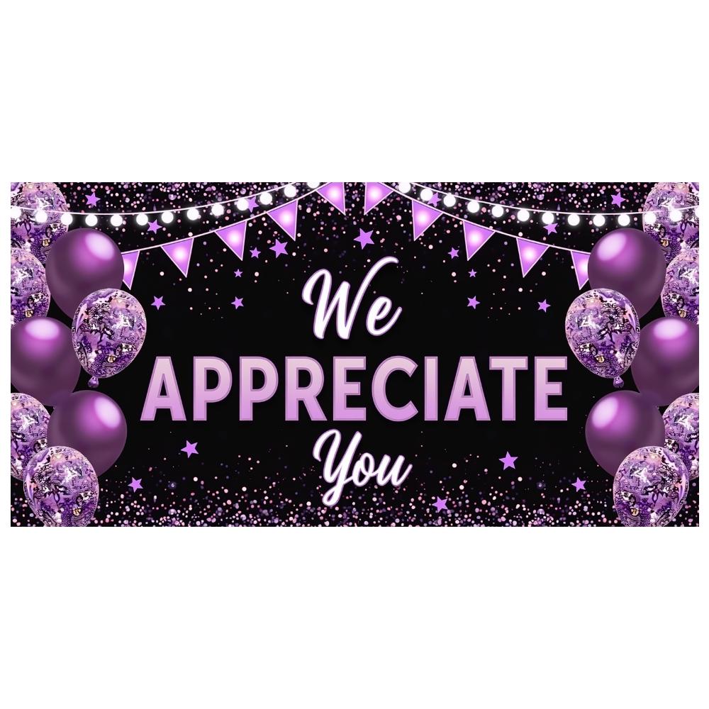 Starry Decoration Appreciation Banner Gratitude Banner Celebration Decoration for Holiday Celebration Corporate Party