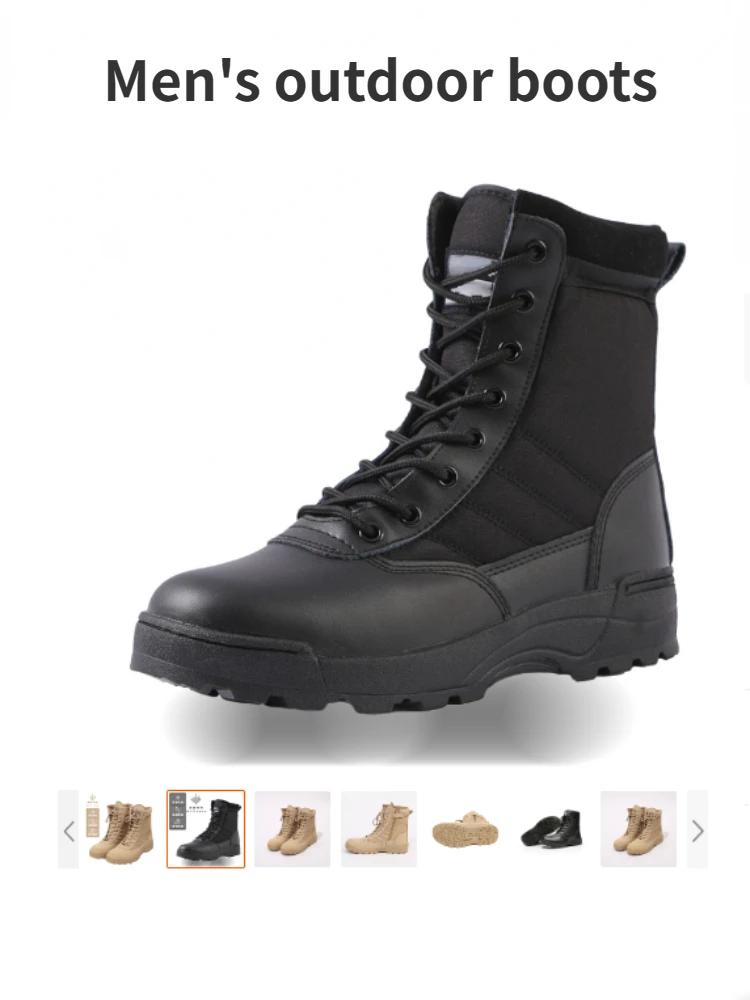 Fashion Comfort Male Boots Outdoor Men's Hiking Boots Quality High-Top Desert Shoes Hard-Wearing  Men's Work Footwear 2024 Botas Hombre