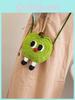 Apple Knitted Mini Crossbody Bag With Drawstring Closure For Kids And Teens