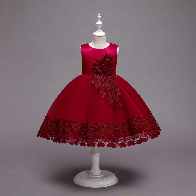 Robe de princesse formelle à manches longues pour enfants pour récital de piano, demoiselle d'honneur, fête ou anniversaire