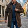 New Double Breasted Mid-length Men's Thin Windbreaker Jacket, Casual Open Front Outerwear for Spring Autumn, European American Style