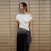 LAP One-Shoulder Shirred Slit Knit As2Kh468