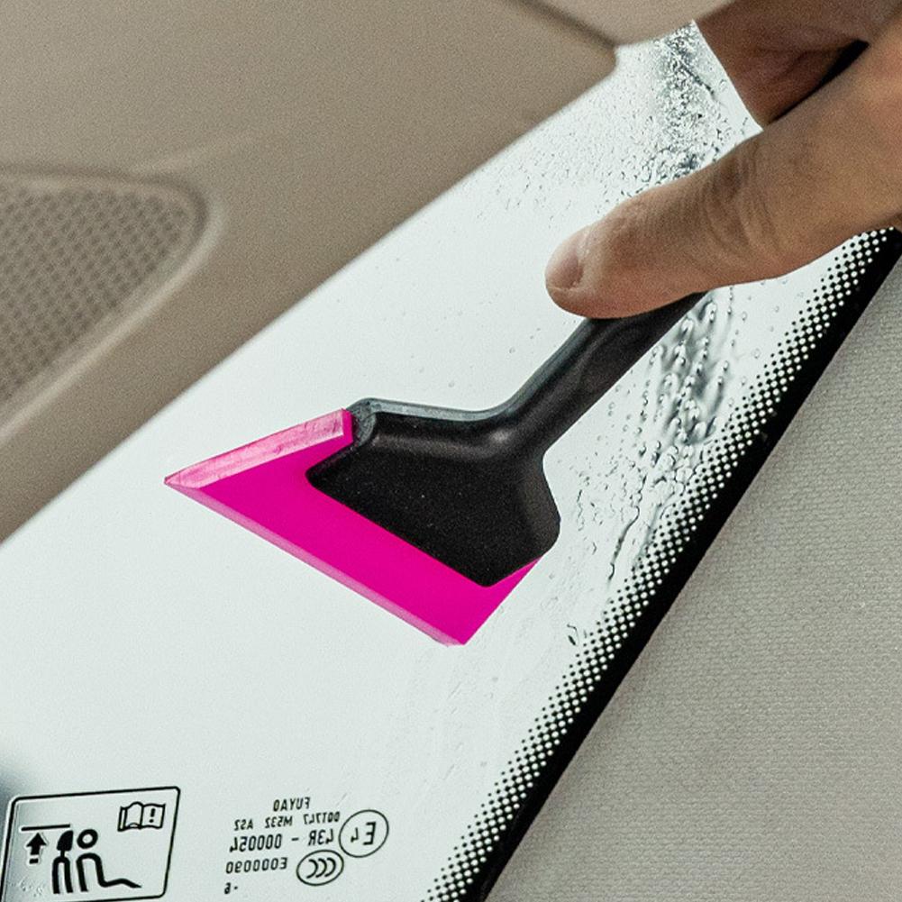 Car Corner Windshield Window Tint Mirror Squeegee Rubber Blade Scraper Handheld Cleaning Tool