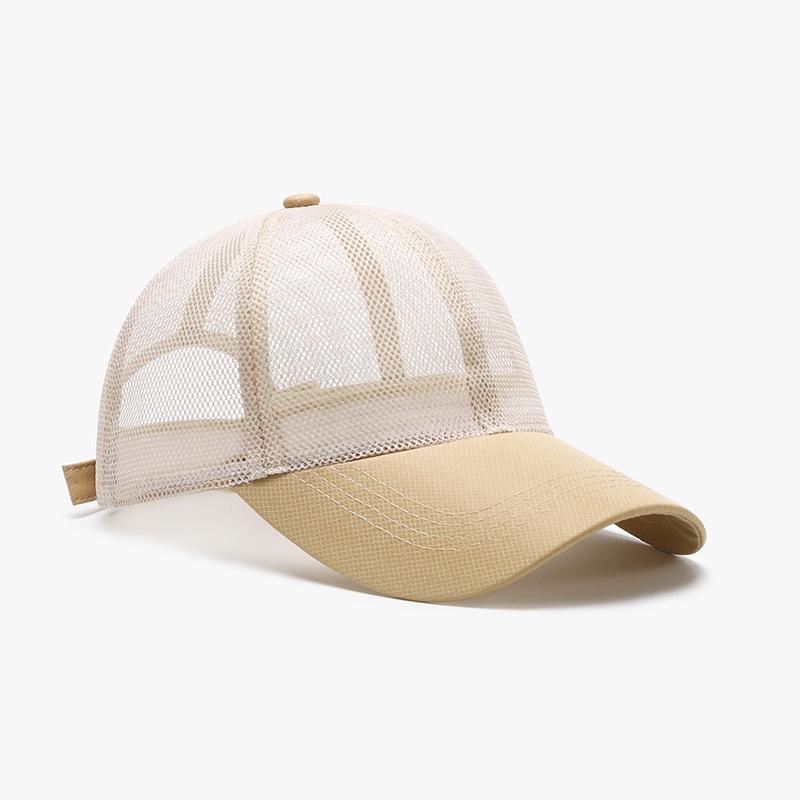 Unisex Breathable Mesh Sun Protection Cap for Summer Outdoor Travel Adjustable бежевый