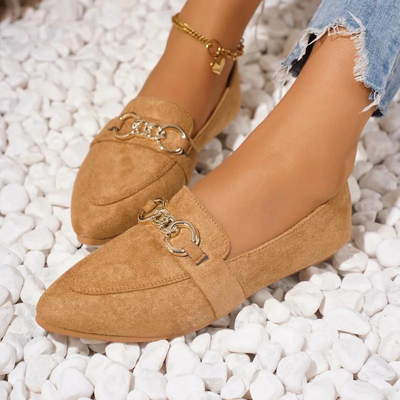 2024 High Quality Women's Shoes Belt Buckle Women's Single Shoes Fashion Solid Color Modern Boots Women's Hot Selling Round Toe