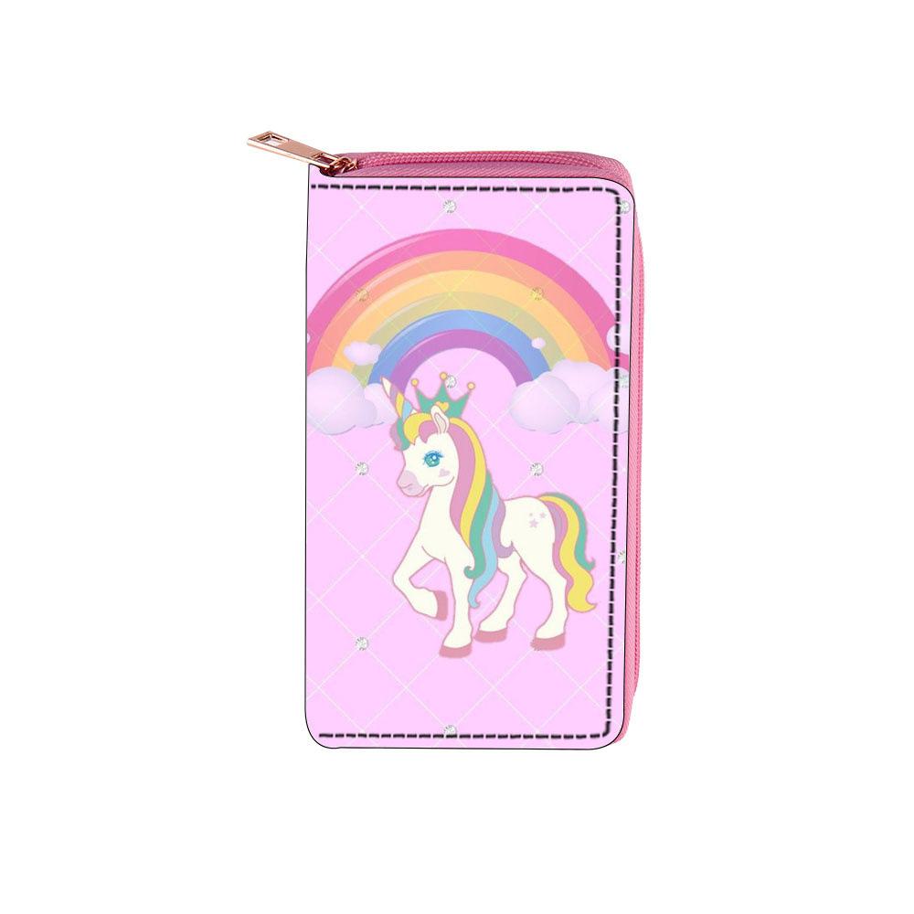 New unicorn long zipper wallet, wallet bag digital.