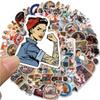 100 Motorcycle Retro Girl Doodle Stickers Mobile Phone Case Skateboard Suitcase Super Waterproof Stickers