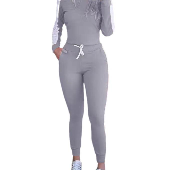 New Commuter Color-Block Long-Sleeve and Pants Casual Set