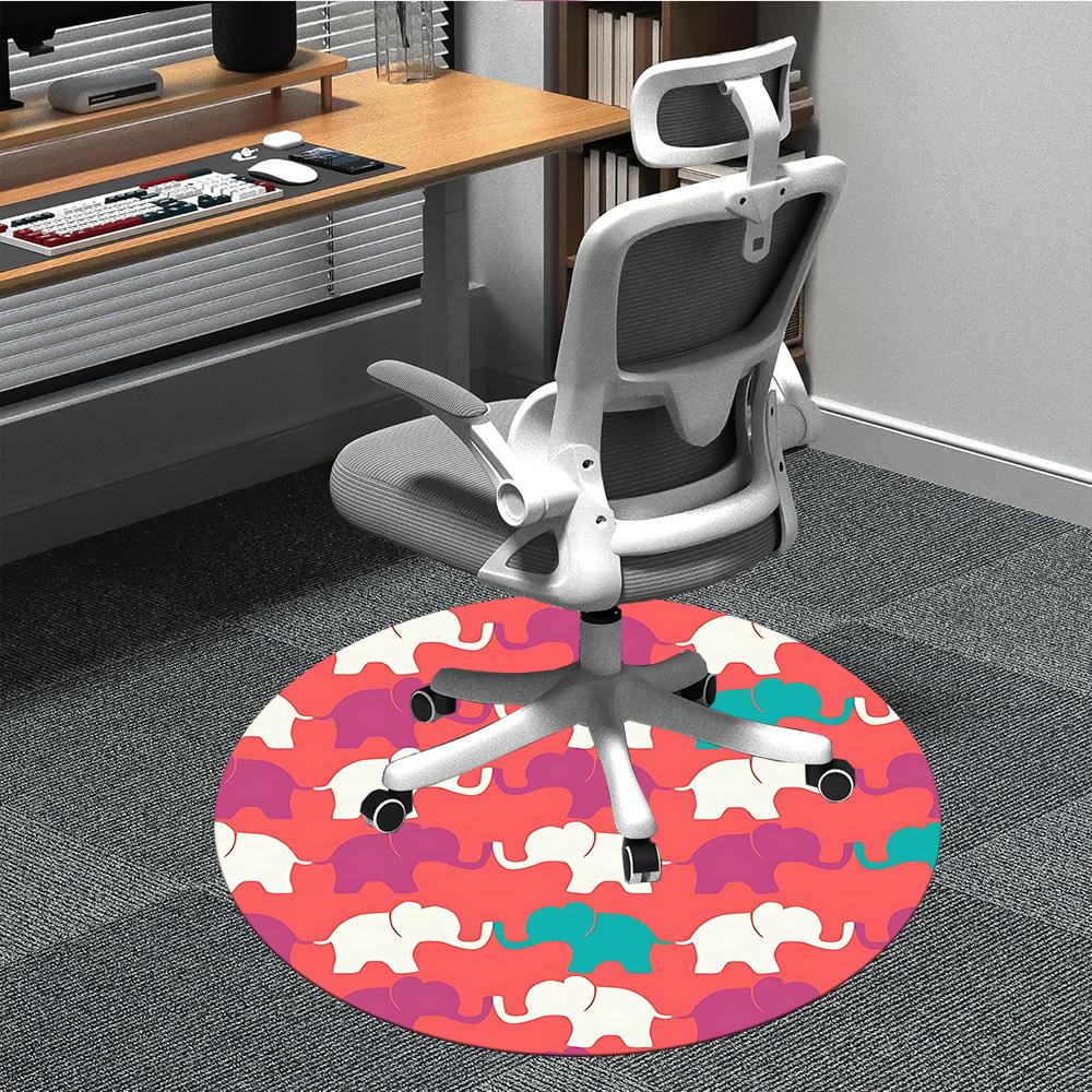 

1pc Elephant Pattern Chair Carpet for Office, Non-slip, Soft and Durable Office Rug, Perfect for Office yy260131087 80cm by 80cm