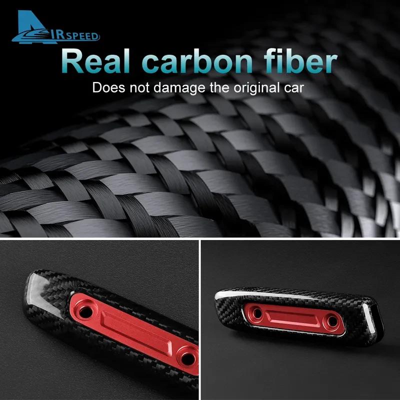 Real Hard Carbon Fiber Cover For Ford Mustang GT Dark Horse EcoBoost 2024 2025 2026 Replace Handbrake Grip Sticker Handle Trim