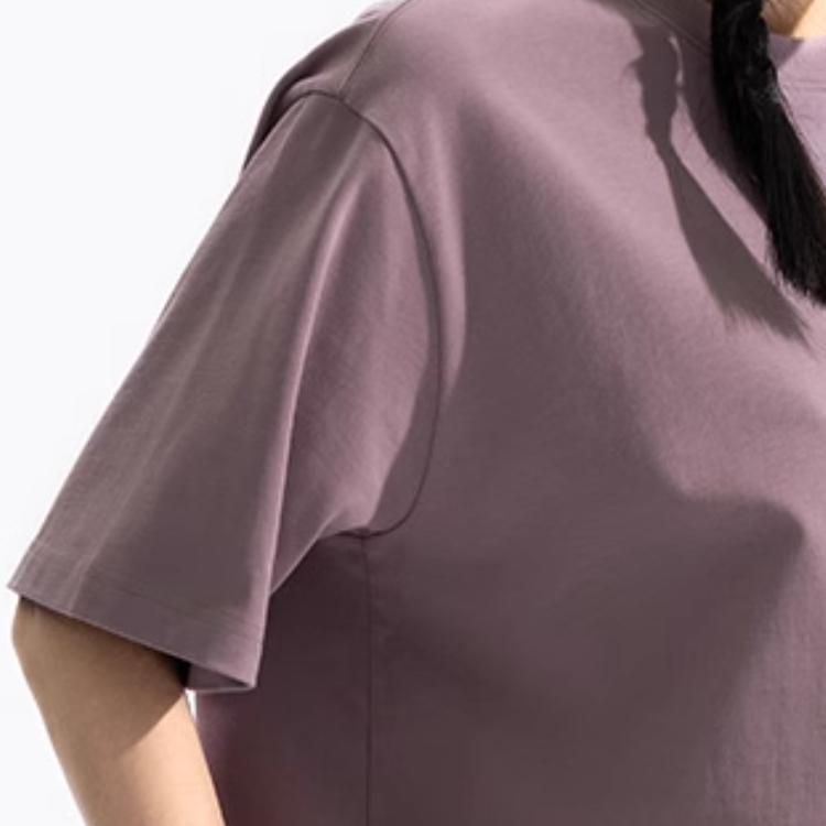 Reebok American Style Comfortable Versatile Round Neck Loose Short Sleeve T-Shirt Unisex T-Shirts Gray Purple 24SRM433UGP3