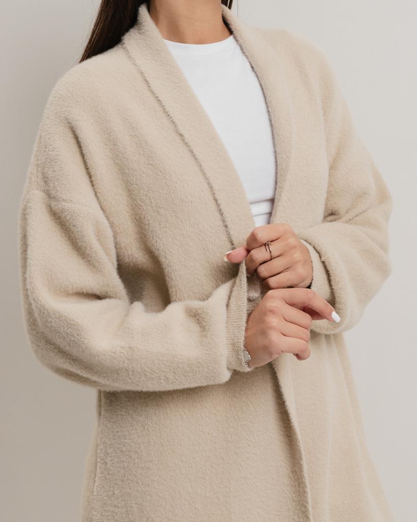 Кардиган длинный с поясом Avrile 92476 бежевый