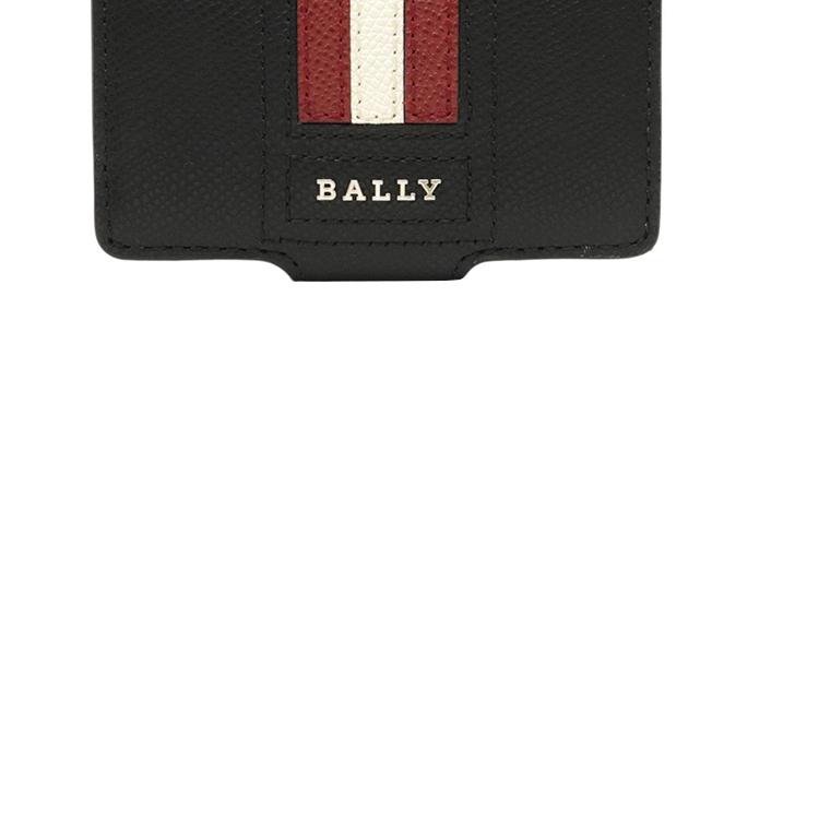 Bally Minimalist Striped Foldable Leather Card Wallet Men wallet Black 6227969