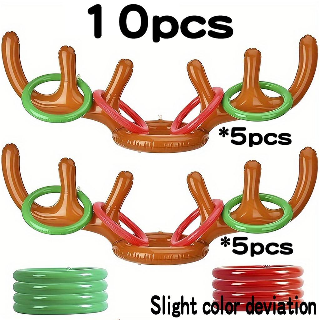 4/3/2/1sets Brown Reindeer Horn Throwing Ring Game - Suitable for Christmas Party Games, Family Party Games, Party Activities