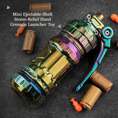Novelty Alloy Mini Launcher Shell-Ejecting Grenade Toy Stress Relief Fidget Toy Portable Fun Finger Play Gadget Gift for Kids