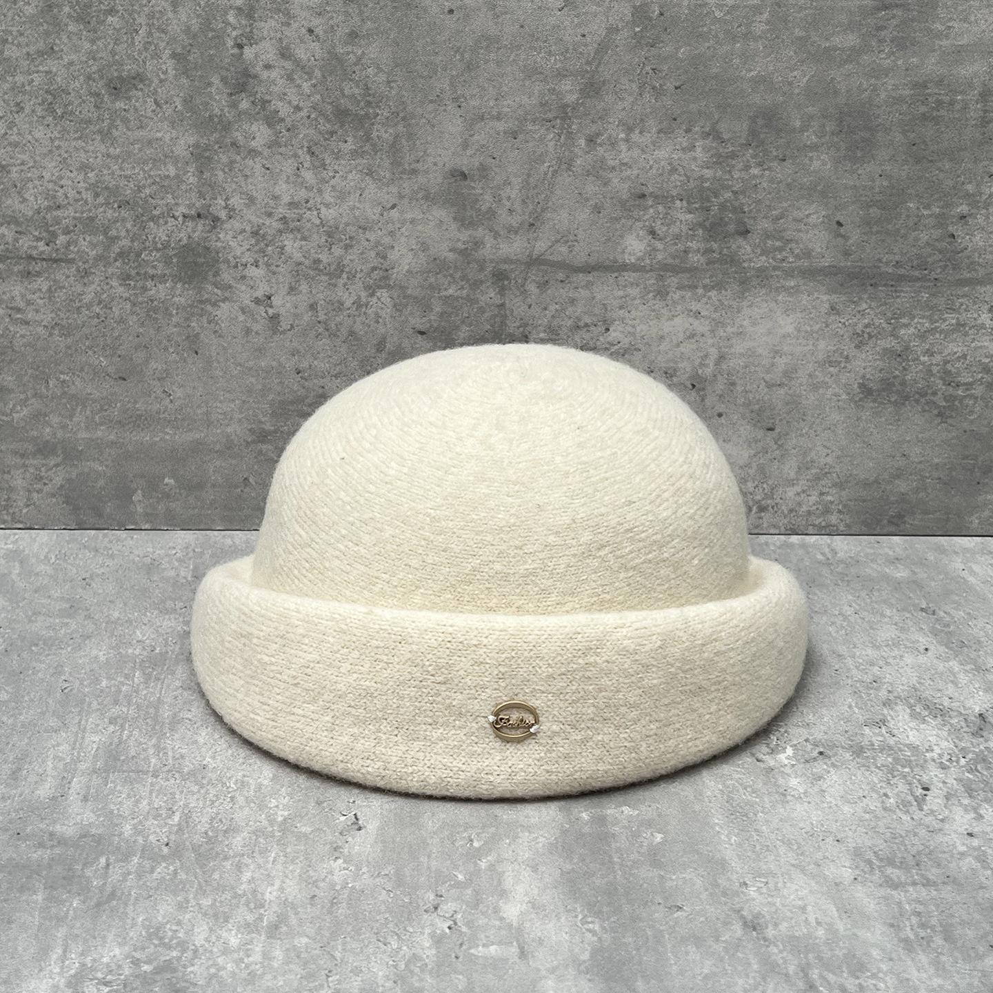 Блогер с осенним и зимним беретом из смесовой шерсти, женская ретро-шляпа-цилиндр, элегантный темперамент, шляпа стюардессы m (56-58cm) wool blend