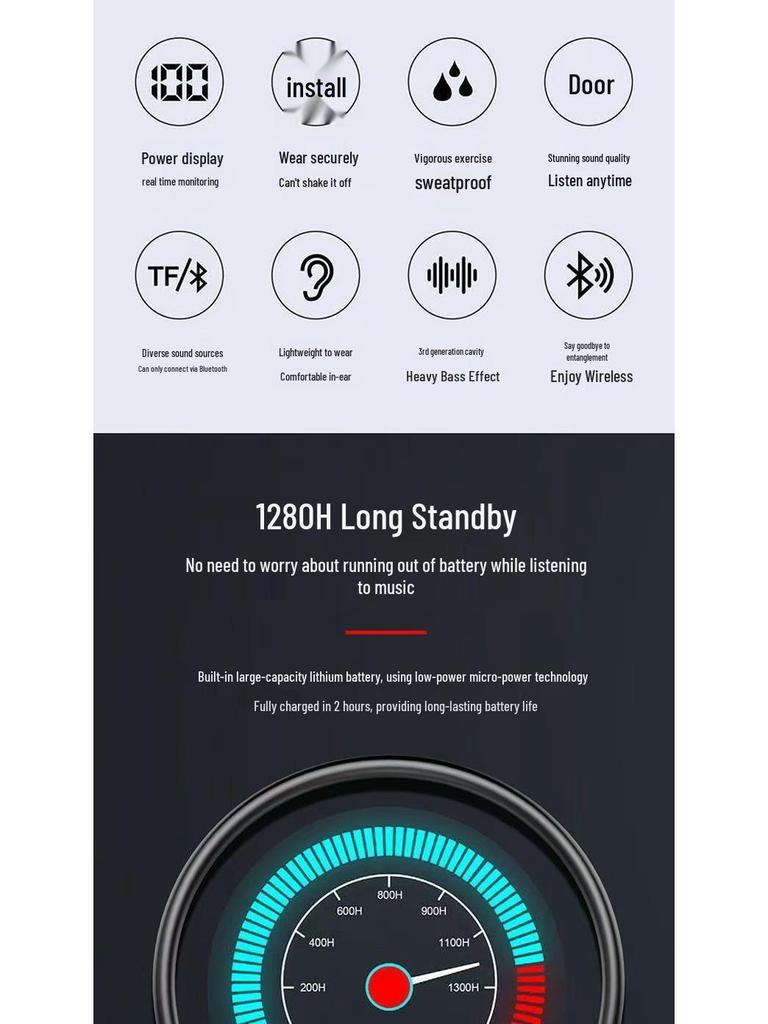 Bluetooth Noise-Cancelling Neckband Earphones - Long Battery Life & Versatile for Gaming & Outdoor Sports