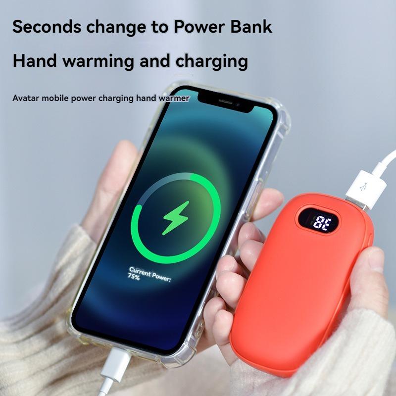 Hand Warmer Power Bank 2in1 USB Rechargeable Winter Mini Hand Warmer Electric Heater Pocket Warmer high-capacity Halloween Gift