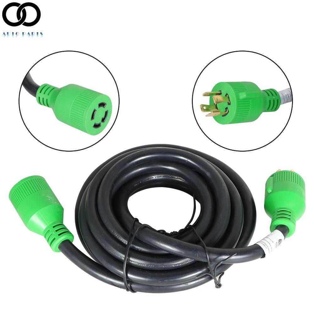 L14-30P/R 15ft 30 Amp 4 Prong Generator RV Power Extension Cord Locking NEMA
