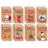 4/8/16Pcs Christmas Spiral Pocket Notebook Set Portable Mini Memo Pad Coil Booklet School Diaries Christmas Party Favors