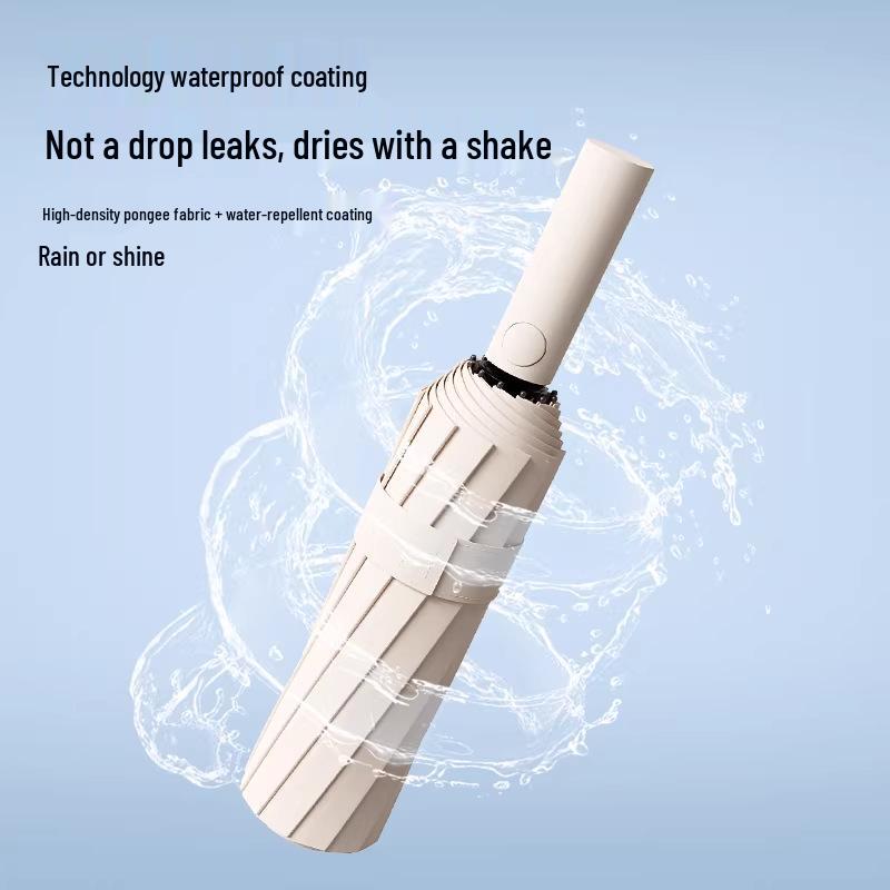 Reinforced Windproof Black Umbrella with UV Protection for All Weather Conditions