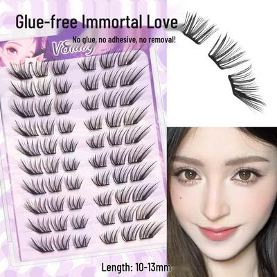 Immortal Love Soft Natural Individual Lashes for Beginners - Realistic, Curled Single Clusters
