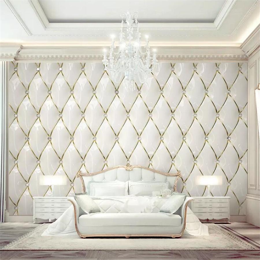 Wallpaper Luxury Gold Crystal 3D Mural European Soft Bag Background Wall Paper Home Decor