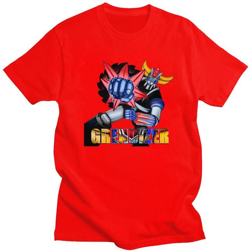 Custom Grendizer Goldorak Ufo Robot T Shirts Men Pure Cotton Tees Goldrake Anime Tshirts ShortSleeve Fashion Tshirt Clothing S