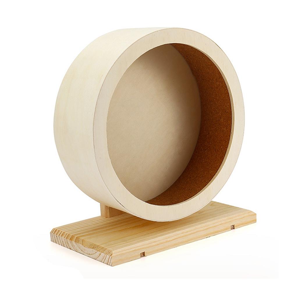 Leises Holz Hamster Laufrad mit Korkauskleidung für Sichere und Komfortable Kleintier Bewegung Unterhaltung Rollenspielzeug