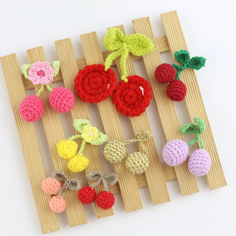 Woven Imitation Hand Hook Water-soluble Embroidery Strawberry Cloth Patch Clothing Bag Hairpin Decoration DIY Patch Accessories