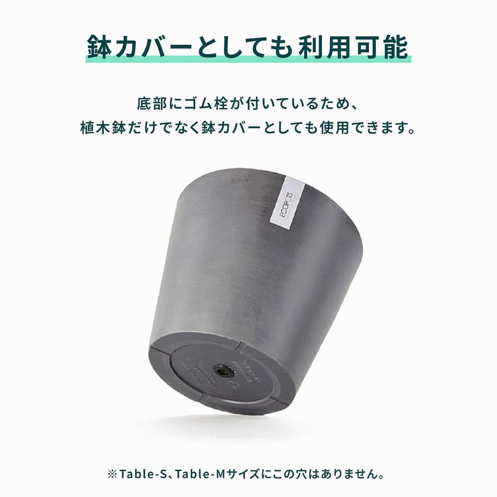 ECOPOTS Stockholm AND PLANTS (Taupe, Pot, Table-L (No. 5))