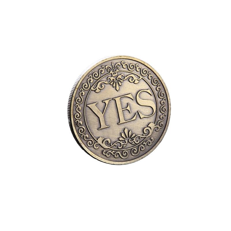 1pc Yes No Coin 3D Embossed Flipping Challenge Coin Decision Maker Lucky Diameter 40mm Commemorative Coins Collection