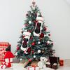 1PCS Polyester Christmas Socks with Black Cat Dog Design Creative Hanging Gift Pouch for Candy Tree Decor Household Supplies