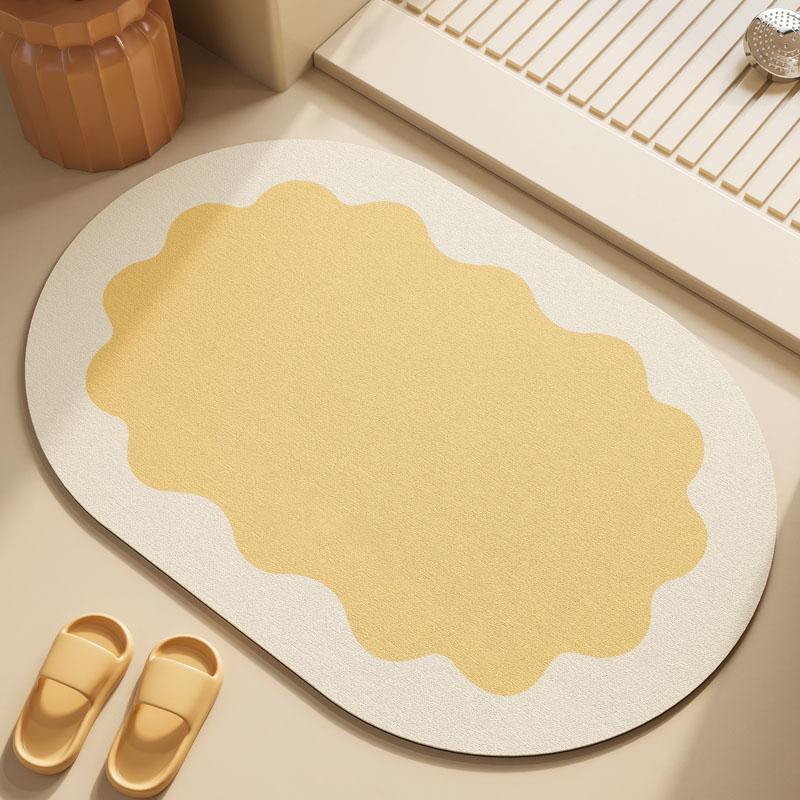 Dopamine cream wind diatom mud bathroom absorbent floor mat toilet door non-slip stepping foot pad quick drying pad