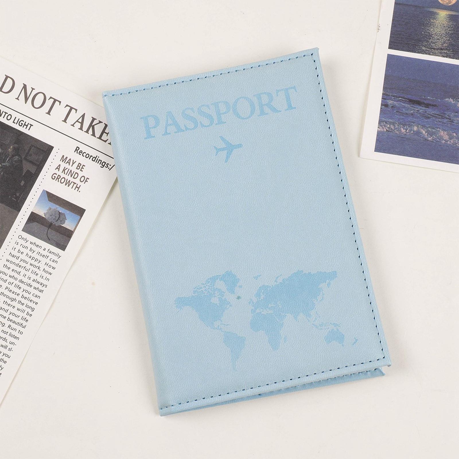 

Защитный чехол для сумки для паспорта, Многофункциональная сумка для хранения документов с защитой от сканирования, Кожаная сумка для дорожных карт с простой текстурой. One Size