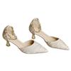 Fashion New Pointed Toe Wedding Bride High Heels Shoes Female Party Mules Elegant Women Pumps Designer Shoes Sexy Dress Shoes