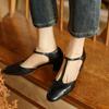 Summer Women's Leather Sandals Medium Heel Large Size Bag Heel Solid Color Soft New Hollow Sandals Beef Tendon Soft Sole Non-slip