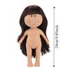 Fashion Curly Hair 24Cm Bean Eye Vinyl Doll Dark Skin Dress Up Mia Potato Dolls 24Cm Movable Action Figure Body Diy Toys