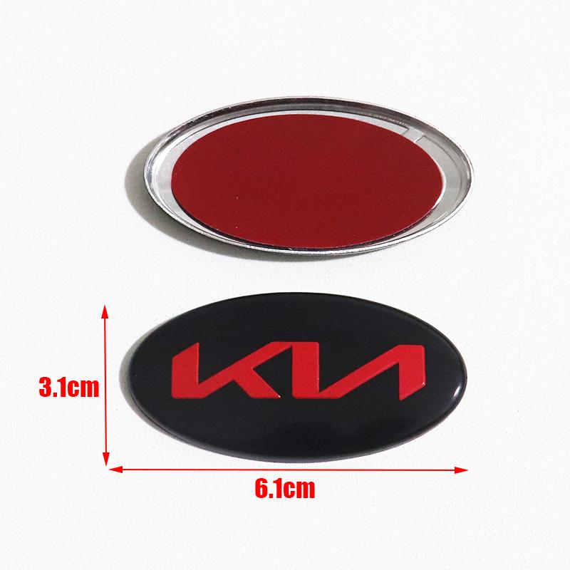 AABJC1 1pcs aluminum 3D overlay steer wheel emblem Sticker Car Steering Wheel Car Interior Emblem Car styling Accessories For KIA