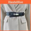 Wide Simple Leather Belt For Women Adjustment For Dress And Coat Styling Gift