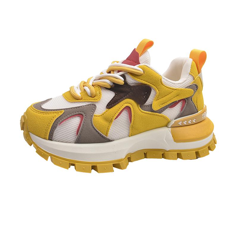 2025 Spring New Super Fire Thick Bottom Color Matching Mesh Breathable Casual Sports Shoes Woman High Quality Shoes