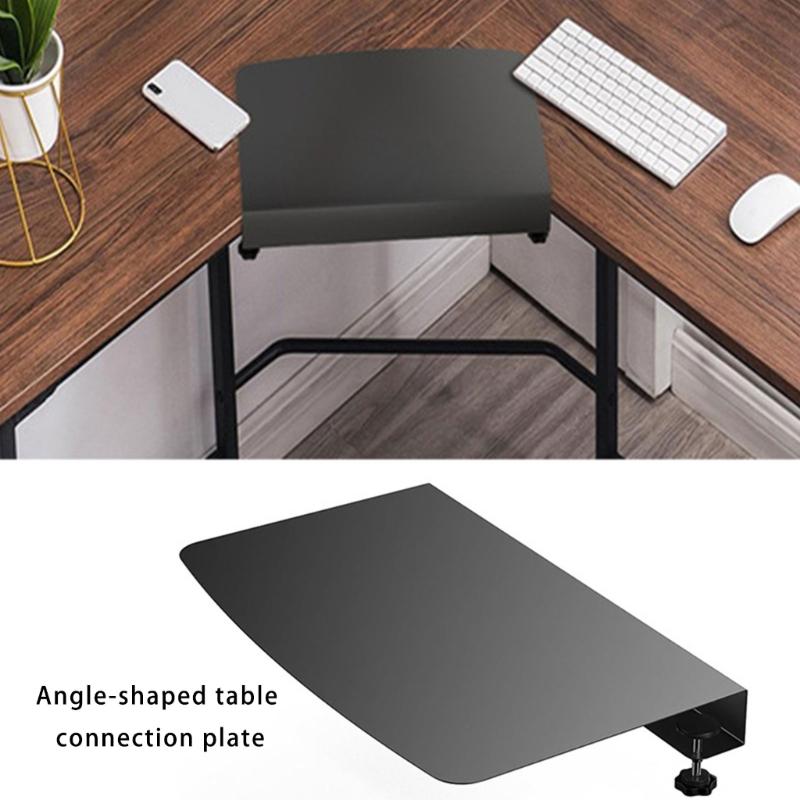 L Shaped Desk Corner Reinforcement Plate Nonrust Steel Mounting For Computer Accessories Space Optimization