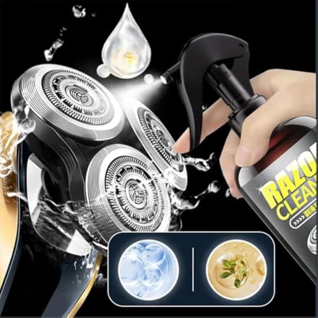 Electric Shaver Cleaning Solution 260ml Odorless Razor Cleaner Spray Non-Greasy Finish Rust Prevention for Home Grooming Tools