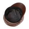 100% Sheepskin Military Hat - XXL Genuine Leather Flat Top Cap for Men/Women, Vintage Rock Style Unisex Headwearoll Captain Hat