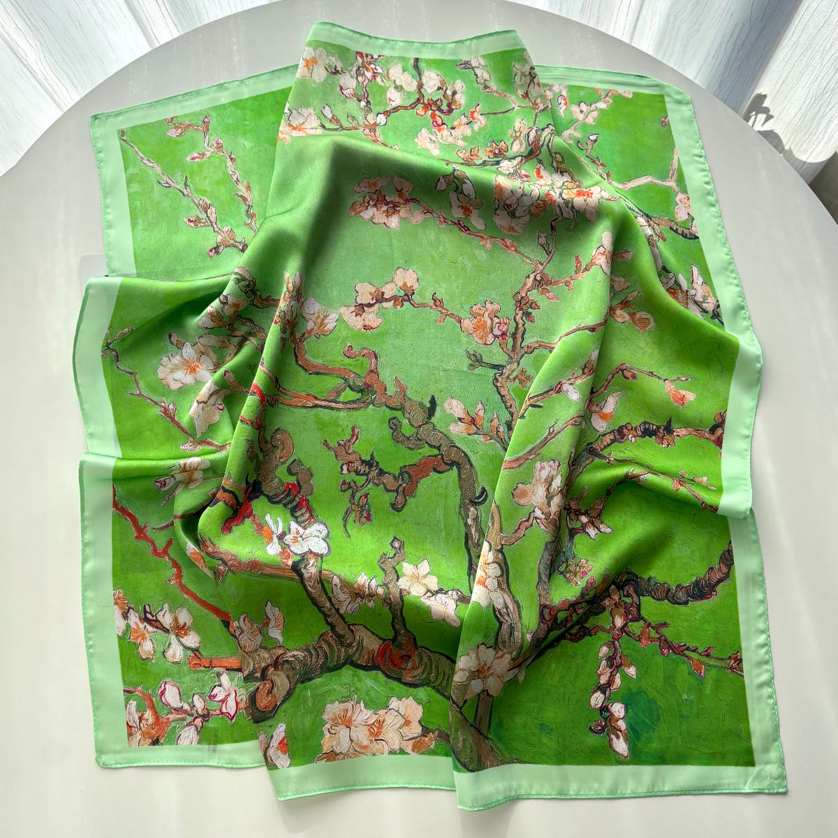 

Fashion Printed Square Scarf Women Imitation Silk Scarves Bandanas Luxury Floral Hijab Neckerchief Elegant Travel Shawl Wraps