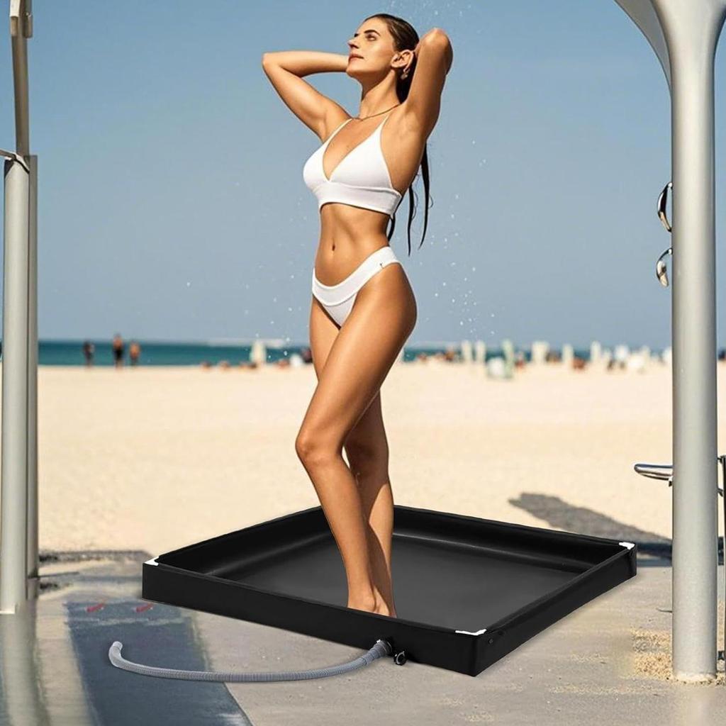 Camping Shower Tent Floor Base Outdoor Tent Shower Tray Folding Shower Pan Pets Shower Basin Base For Camping Travel Awning